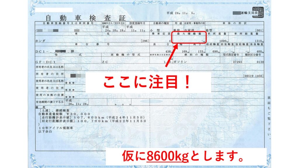 車検証見本